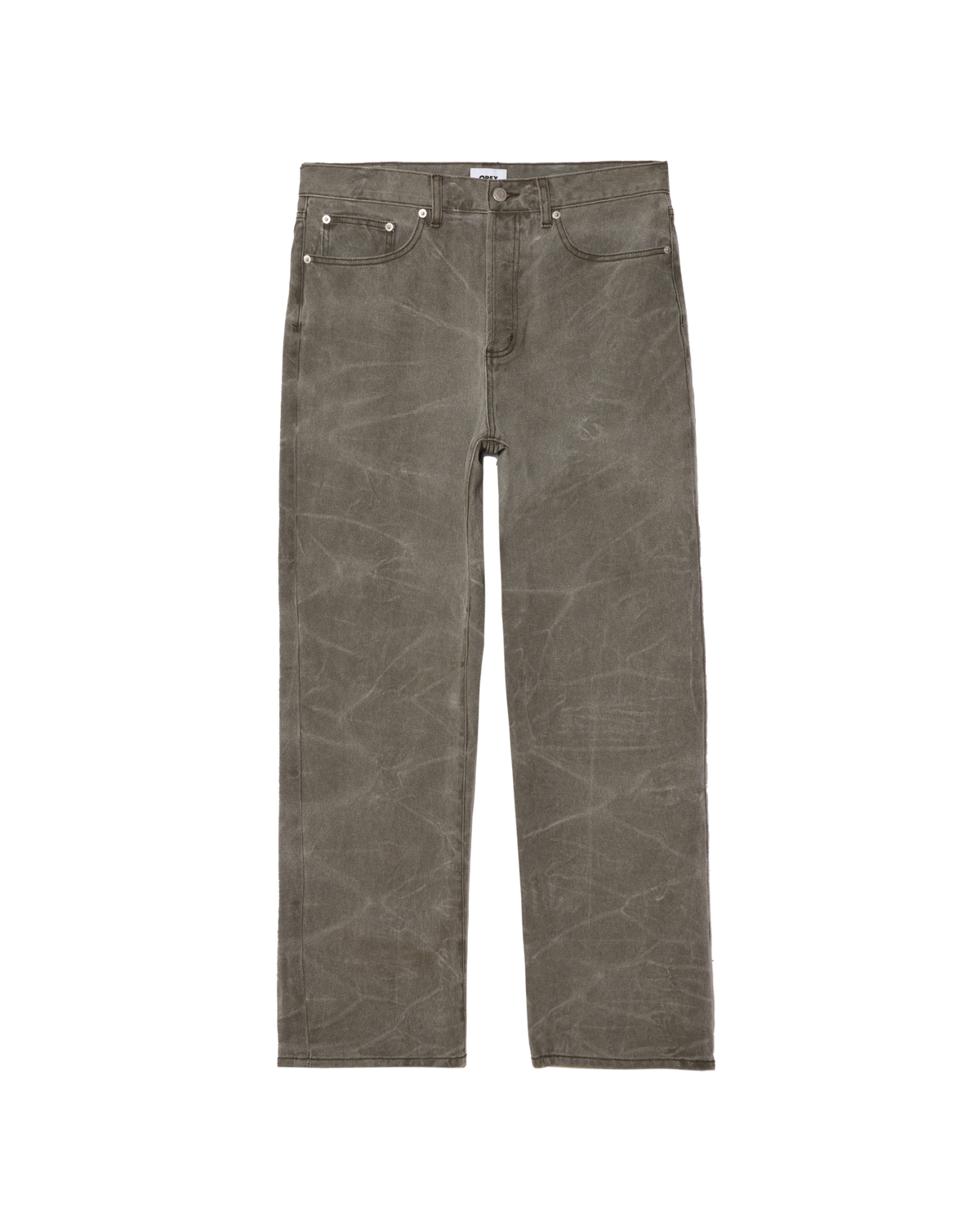 CLASSIC WRINKLE BAGGY DENIM - BLACK OLIVE WRINKLE WASH