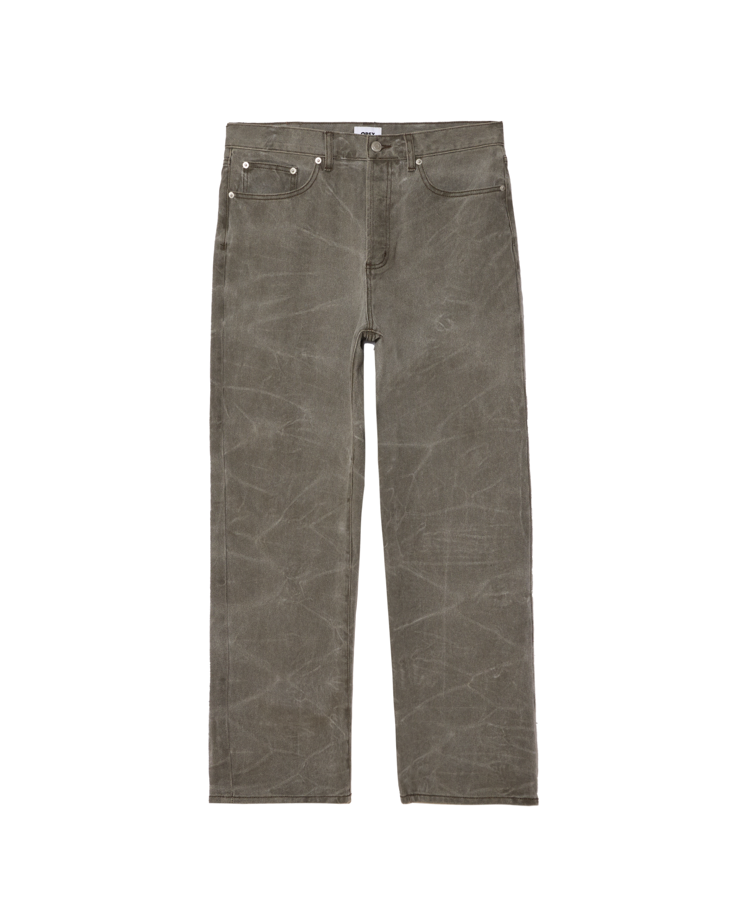 CLASSIC WRINKLE BAGGY DENIM - BLACK OLIVE WRINKLE WASH