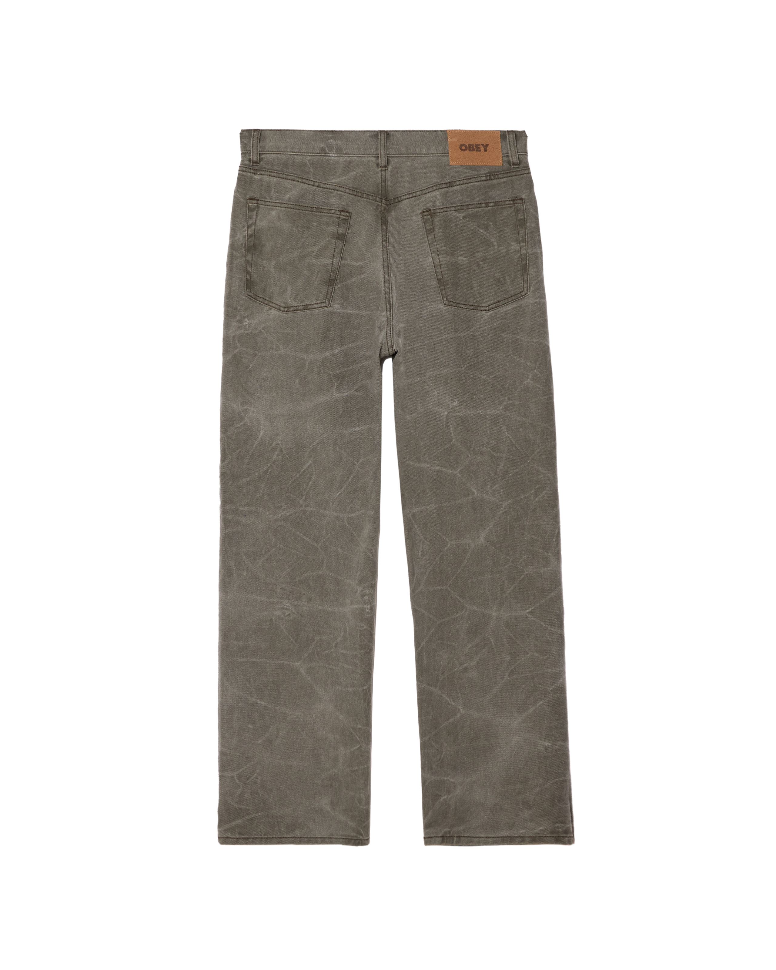 CLASSIC WRINKLE BAGGY DENIM - BLACK OLIVE WRINKLE WASH