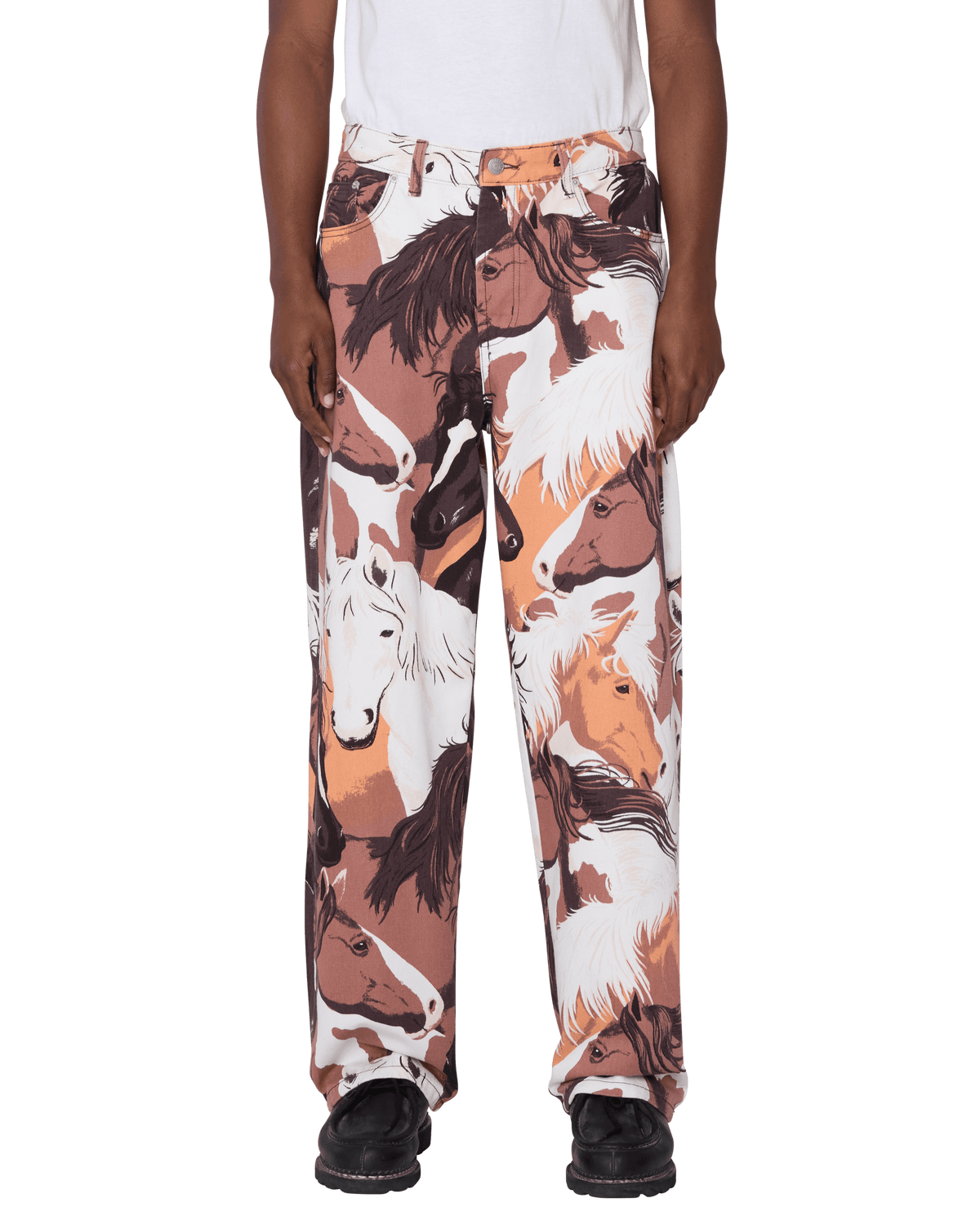 CLASSIC BAGGY PRINTED DENIM - BROWN MULTI