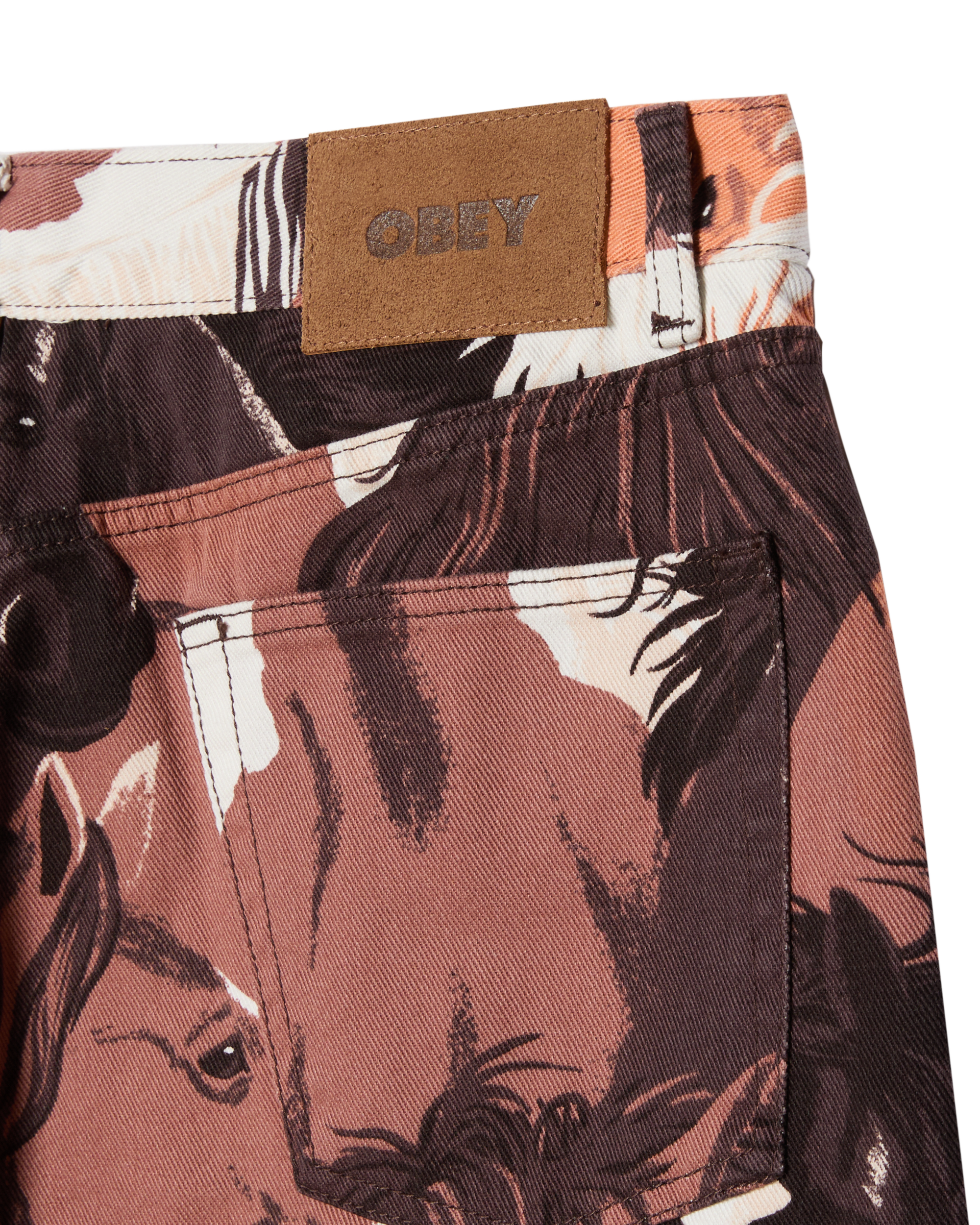 CLASSIC BAGGY PRINTED DENIM - BROWN MULTI