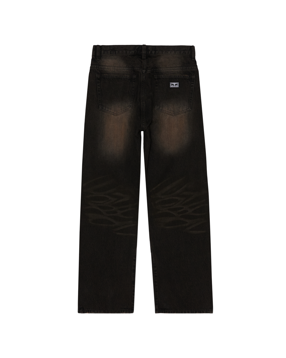 STUDDED BOXCAR STRAIGHT LEG DENIM - BLACK RUST WASH