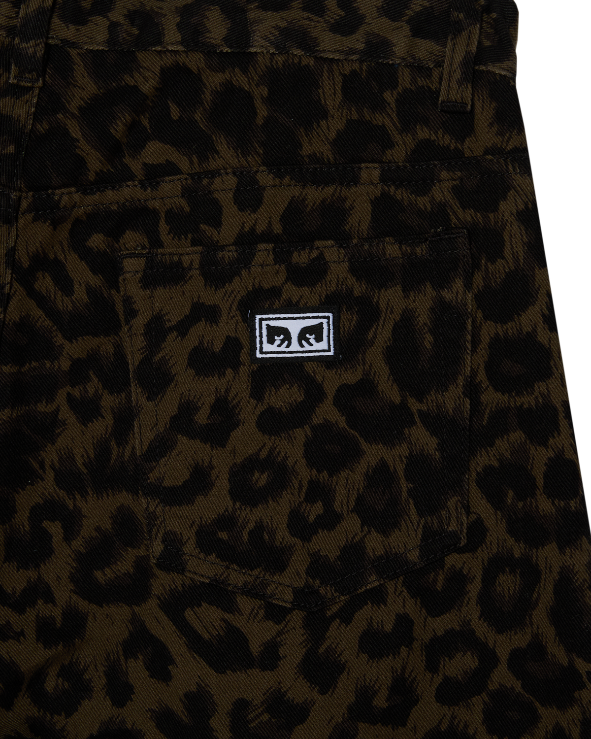 STUDDED BOXCAR STRAIGHT LEG DENIM - DARK LEOPARD