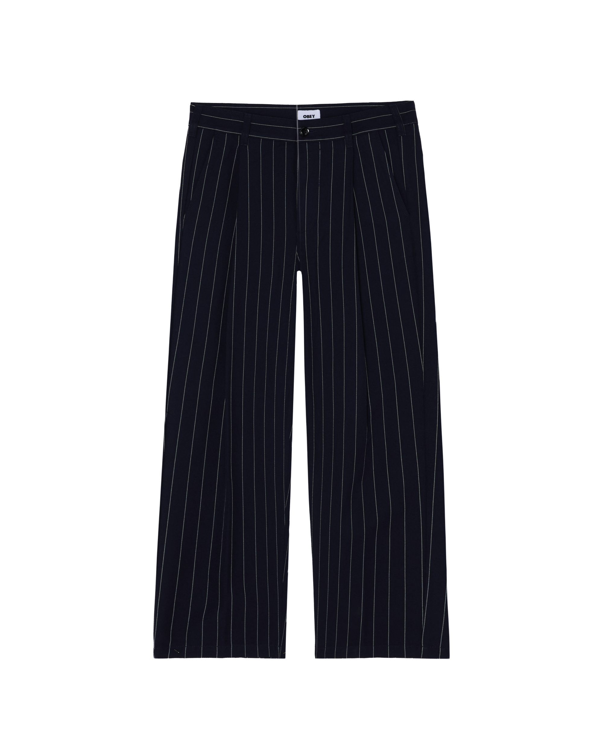 DEAN STRIPE PLEATED PANT - NAVY PINSTRIPE