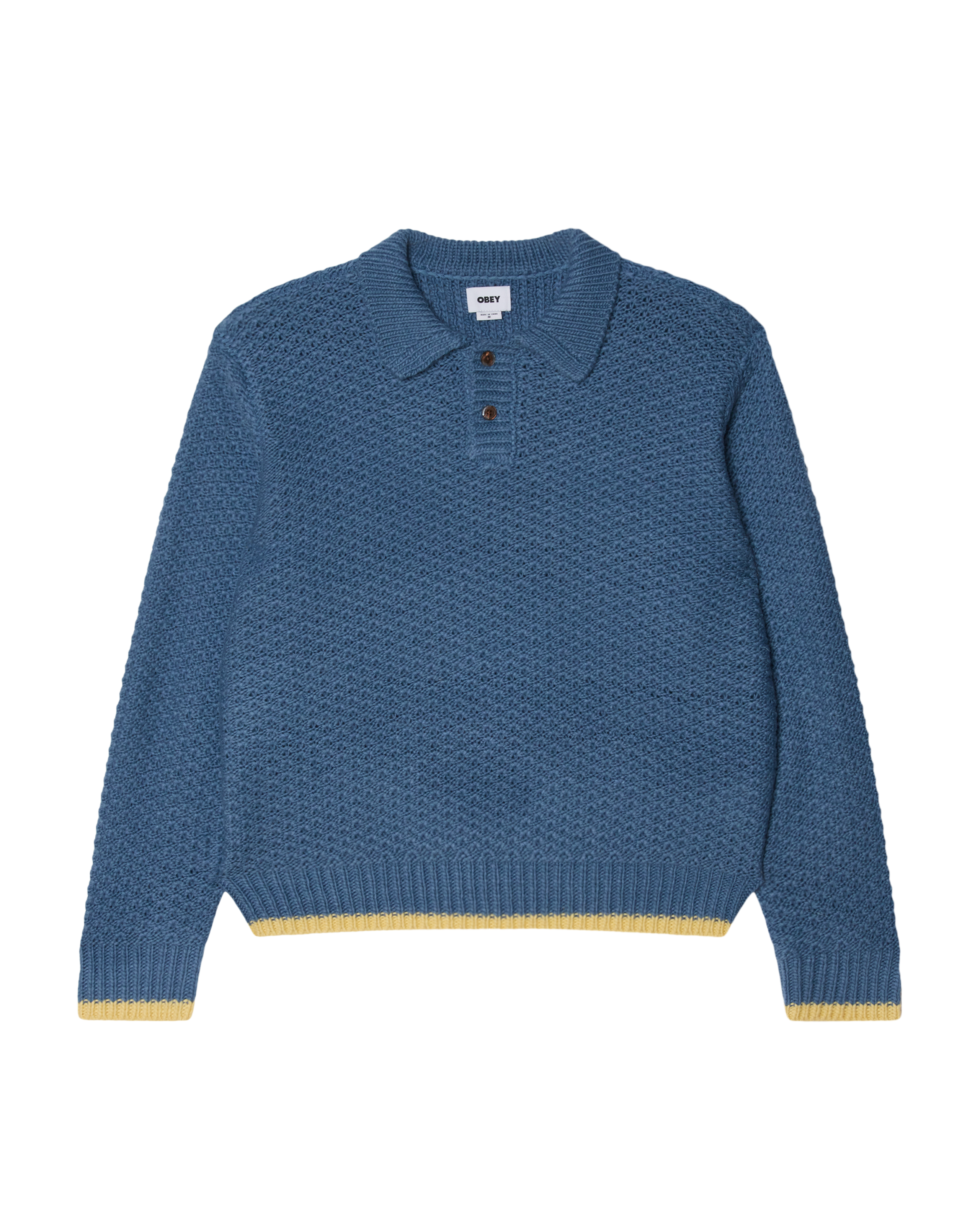 OBEY LORETO POLO SWEATER - CAPTAINS BLUE MULTI
