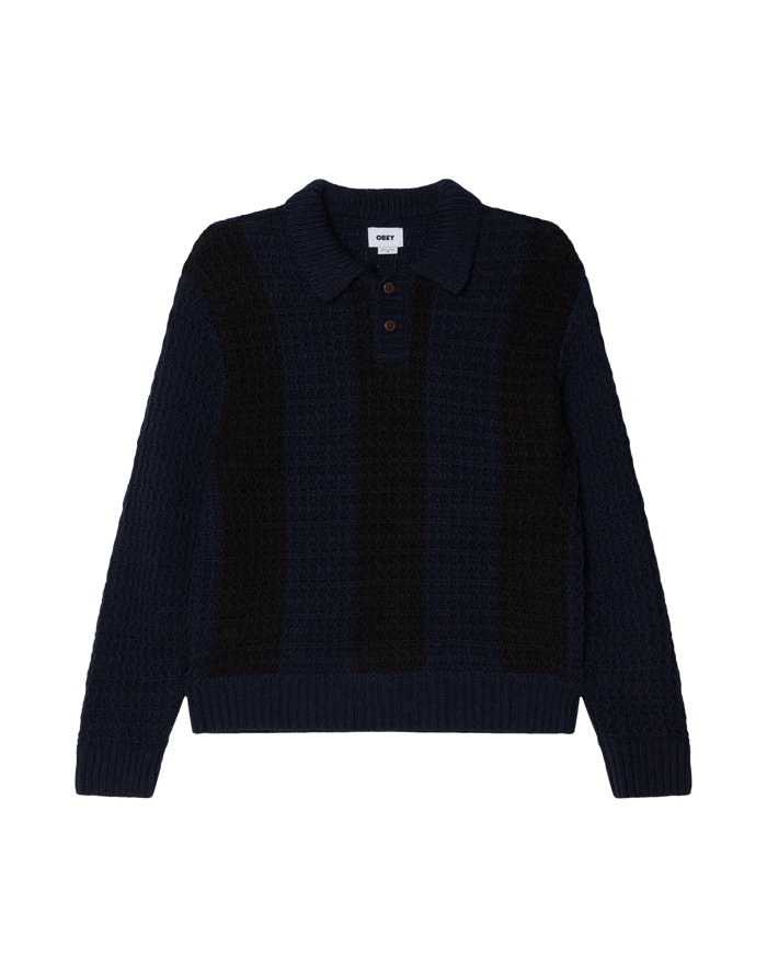 TEXTURED RUGBY POLO - DARK NAVY MULTI