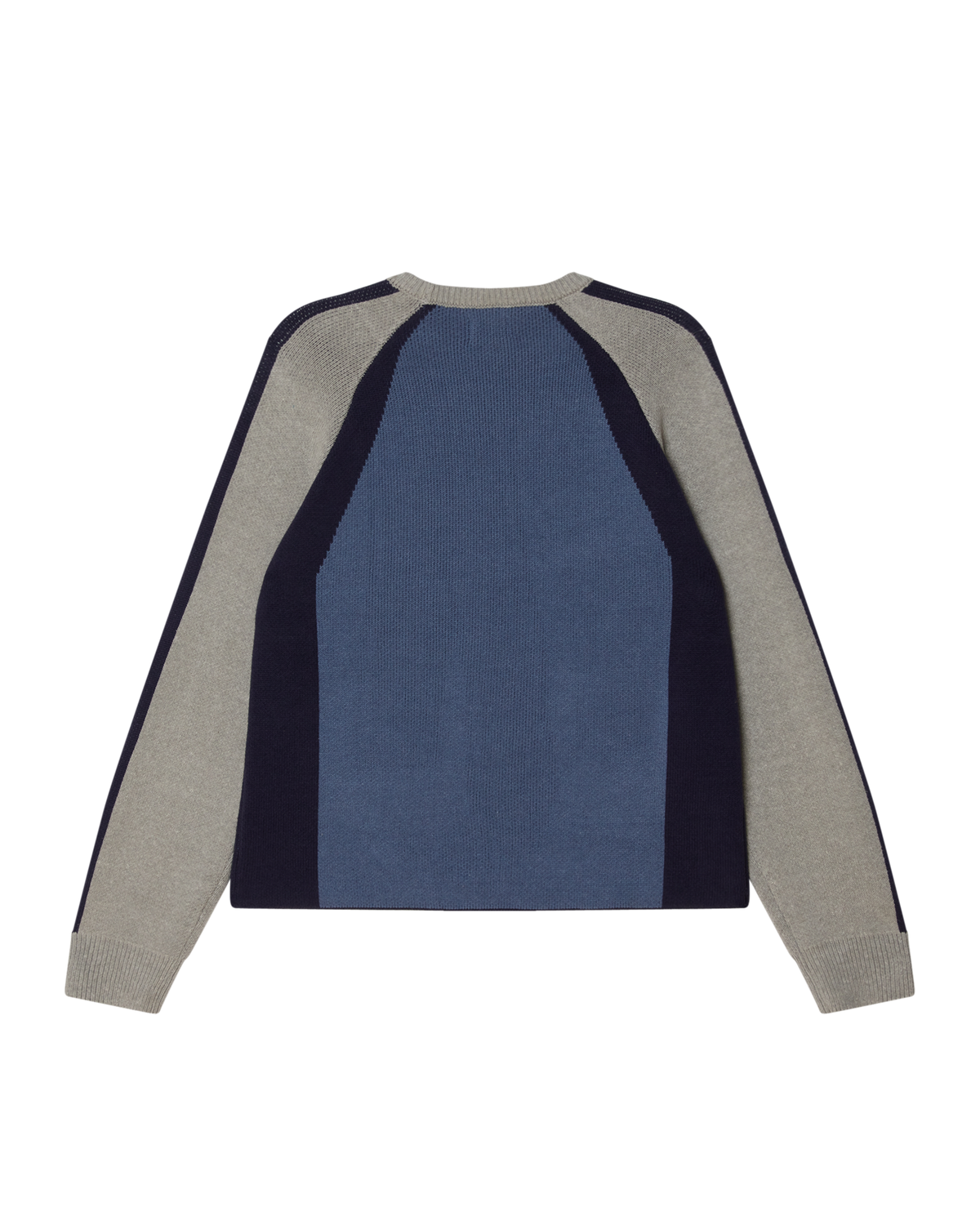 RAGLAN CREW NECK SWEATER - DULL BLUE MULTI