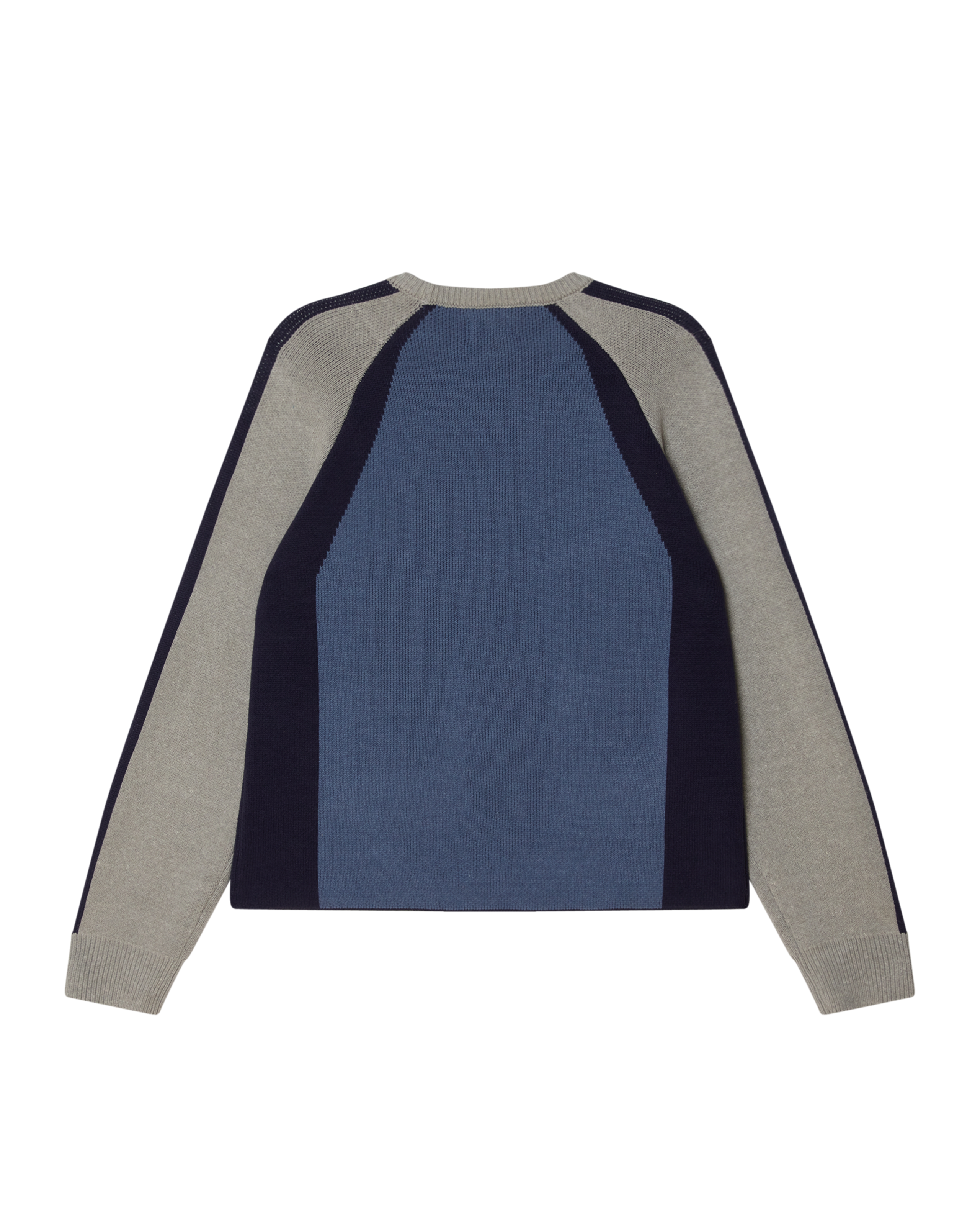 RAGLAN CREW NECK SWEATER - DULL BLUE MULTI