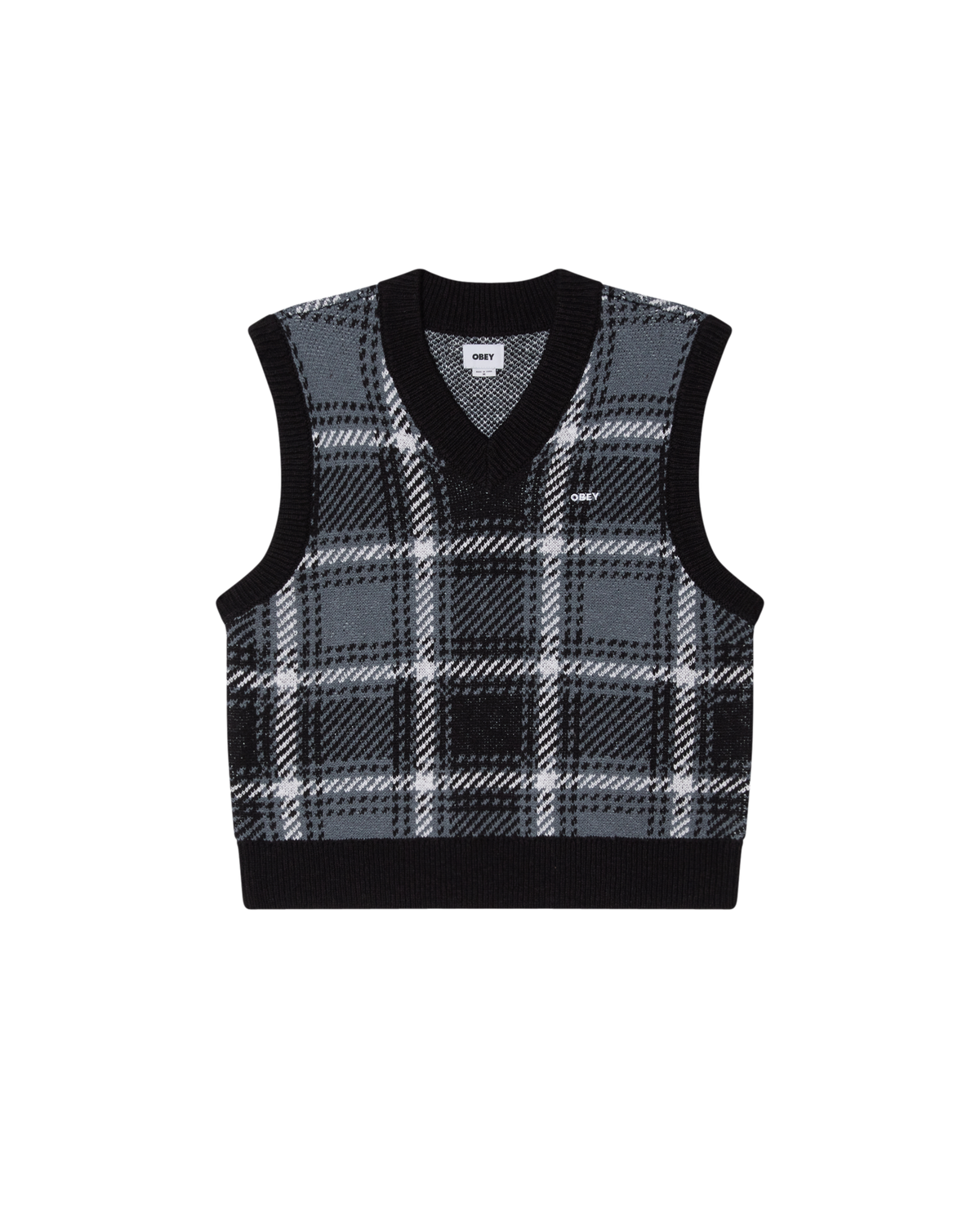OBEY AVON PLAID VEST - COLD BLACK MULTI