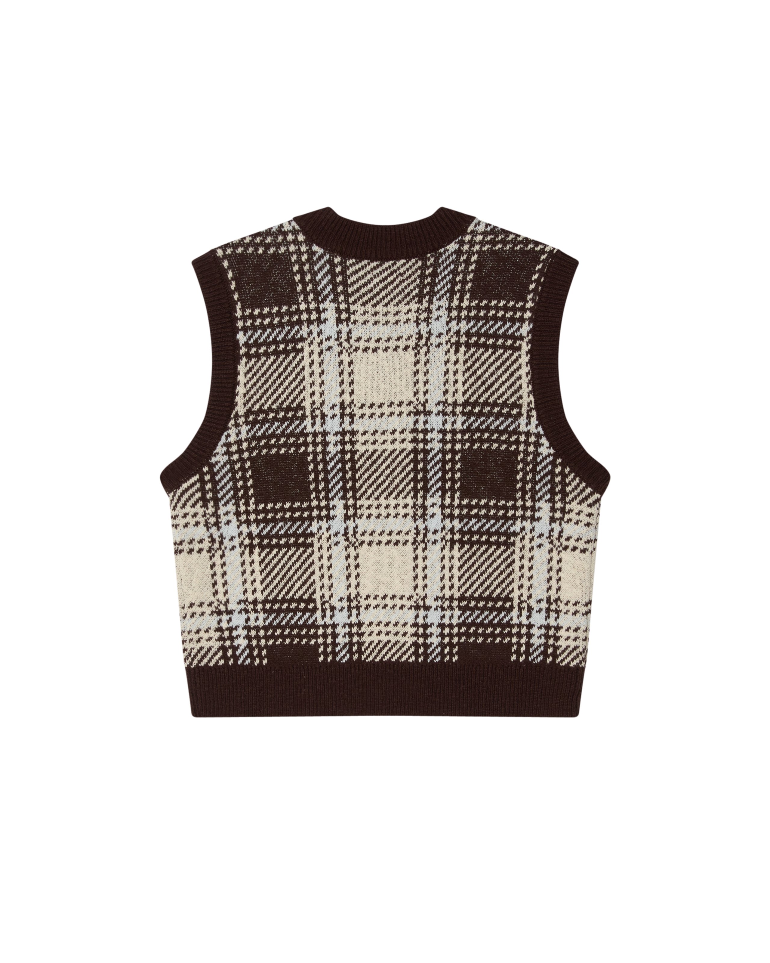 OBEY AVON PLAID VEST - VANILLA MULTI