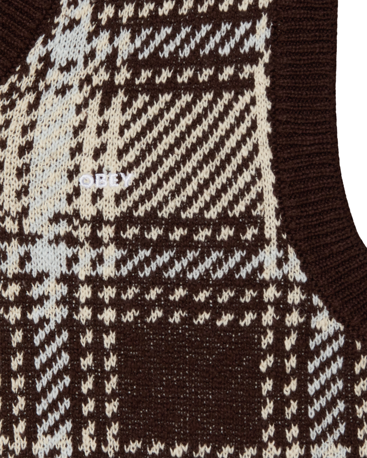 OBEY AVON PLAID VEST - VANILLA MULTI