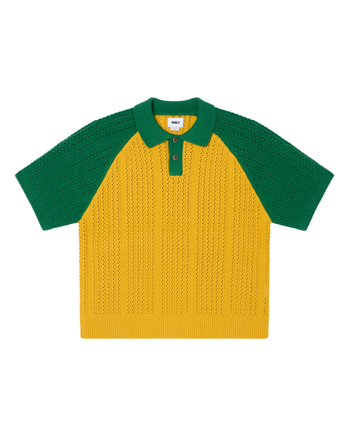 OBEY ABEL POLO SWEATER - MUSTARD MULTI