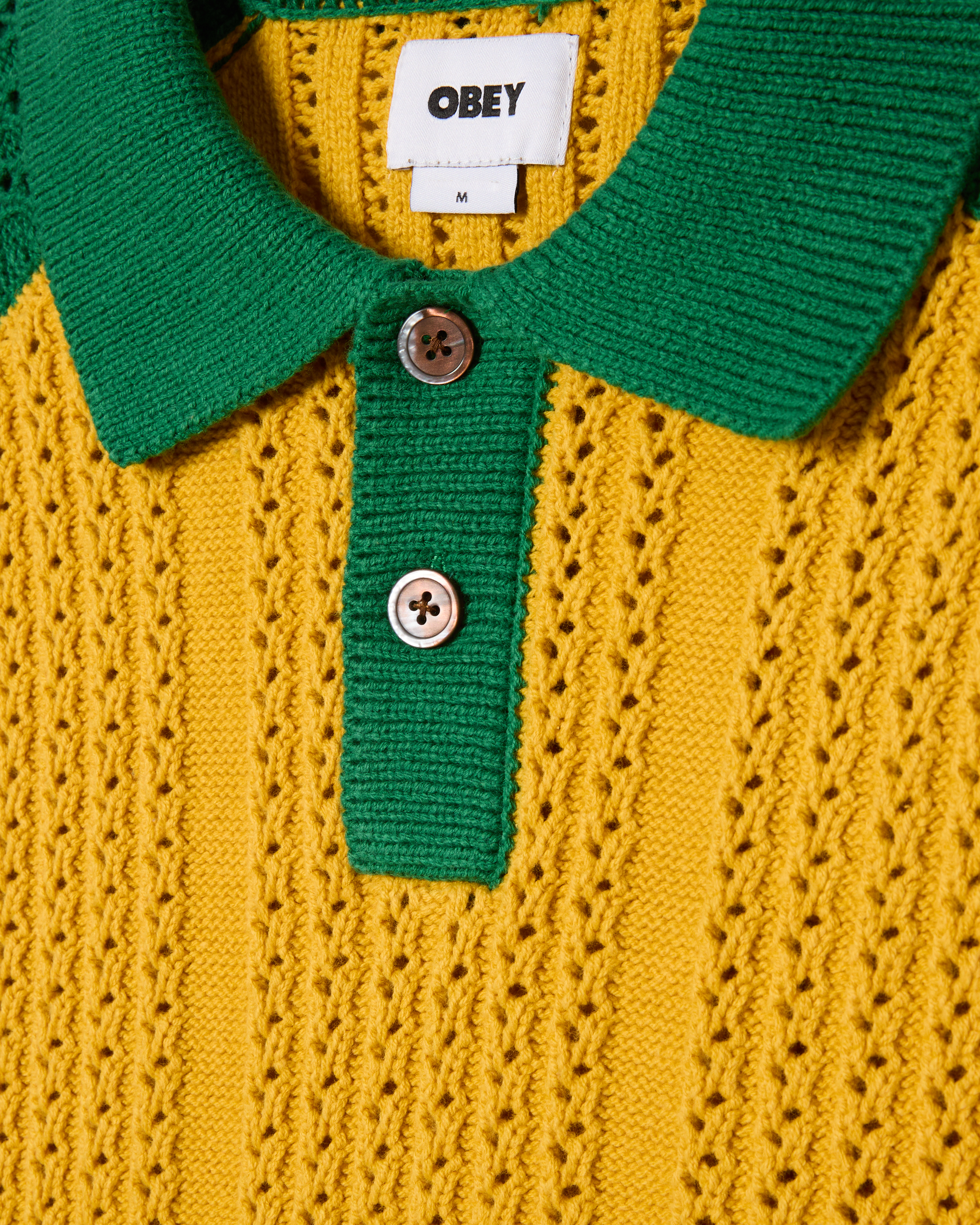 OBEY ABEL POLO SWEATER - MUSTARD MULTI