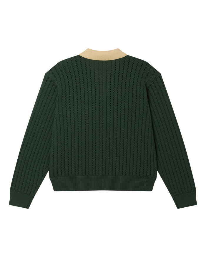 OBEY JASPER POLO SWEATER - PINE NEEDLE MULTI