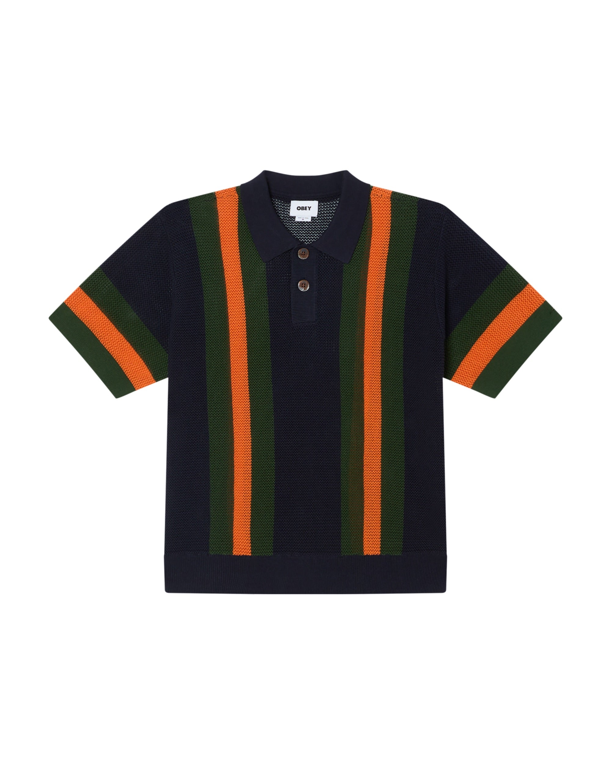 OBEY SETH POLO SWEATER - DARK NAVY MULTI