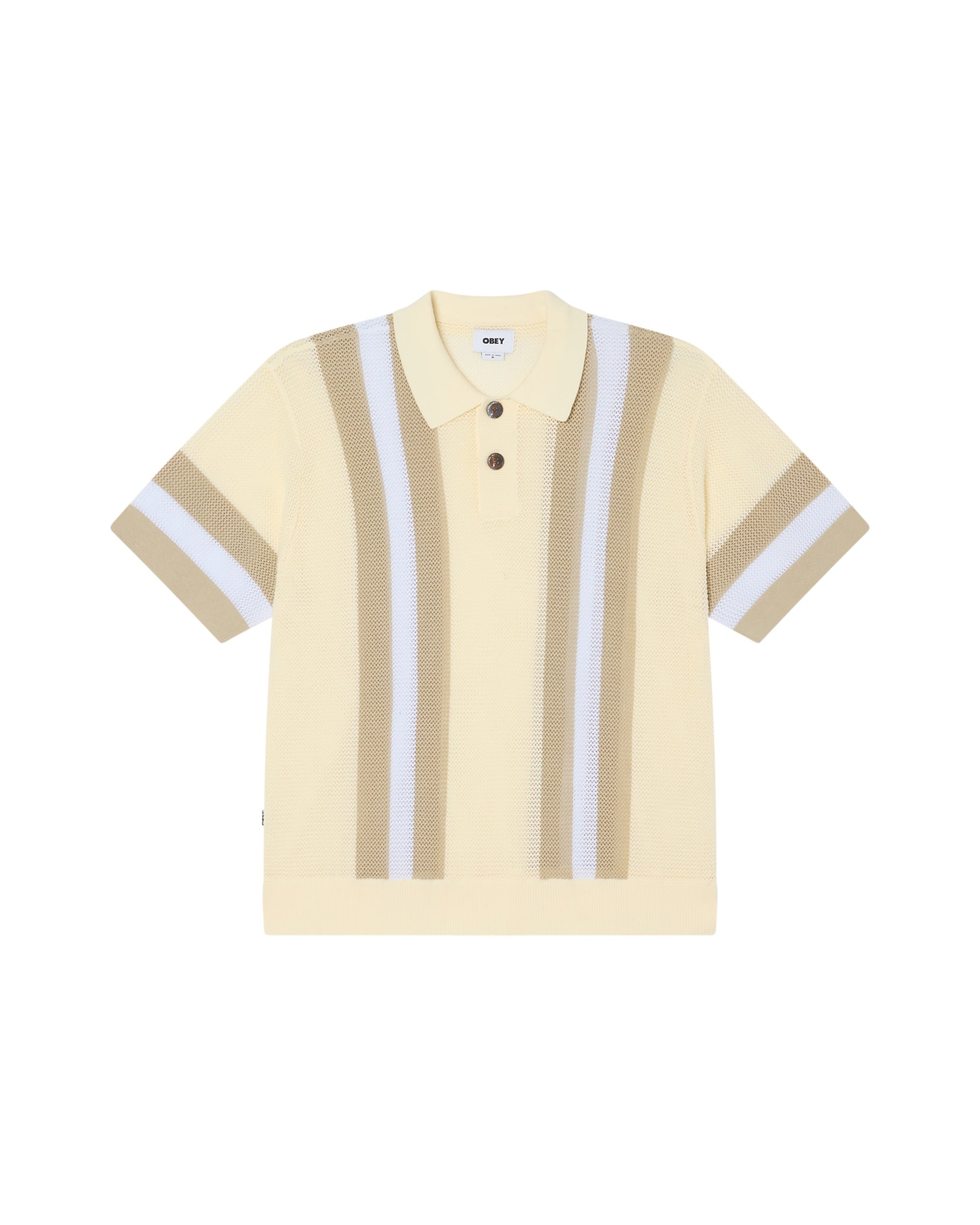 OBEY SETH POLO SWEATER - UNBLEACHED MULTI