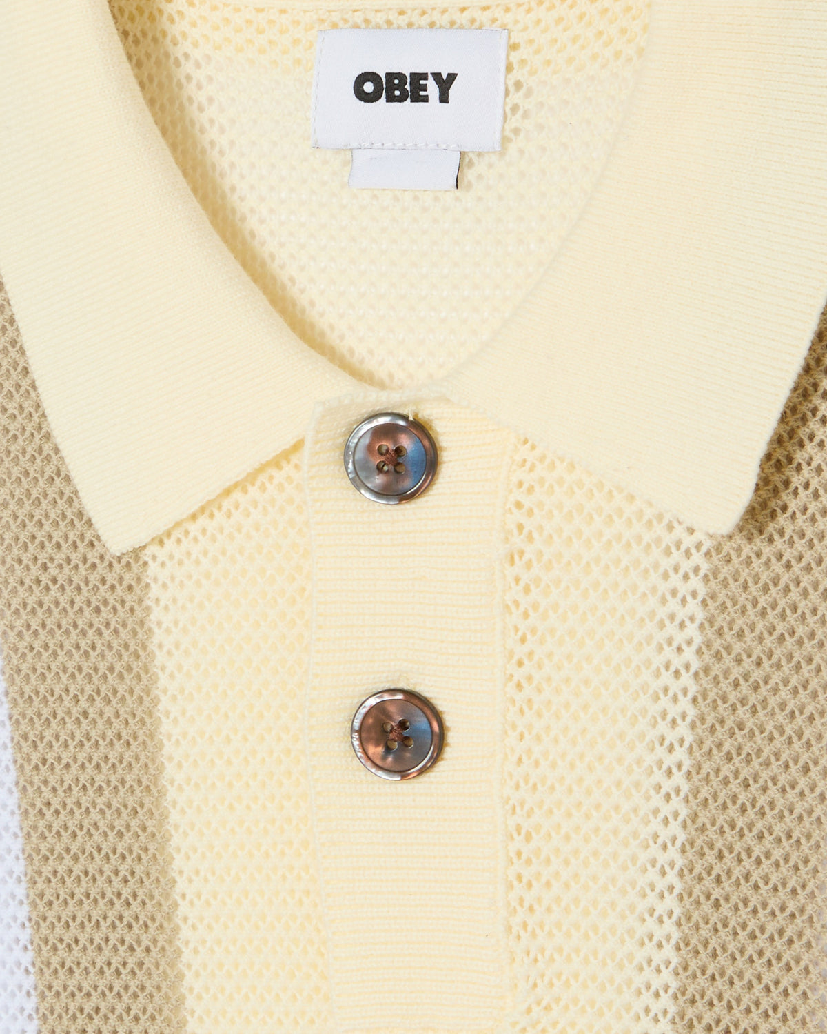 OBEY SETH POLO SWEATER - UNBLEACHED MULTI