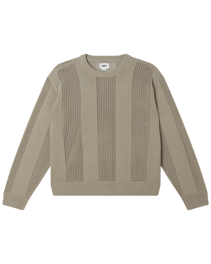 OBEY CROCHET SWEATER - LONDON FOG