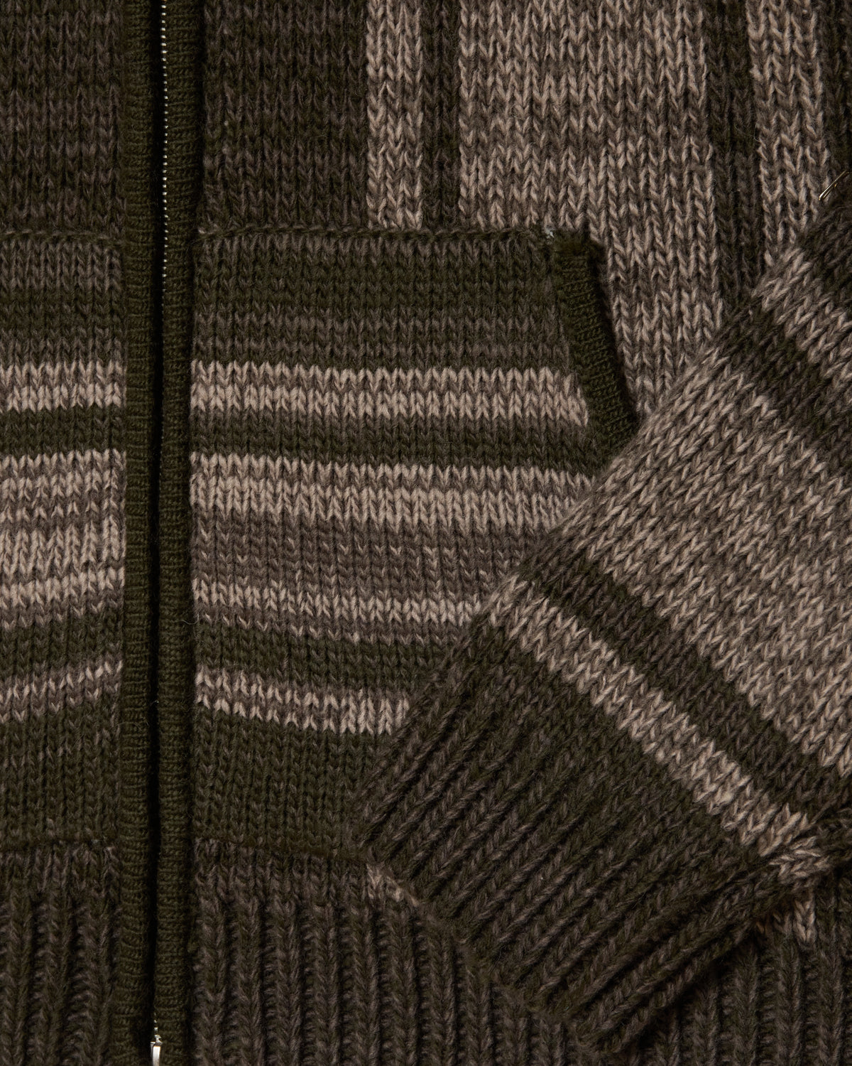 OBEY ZIP UP BAJA SWEATER - LEAF MULTI