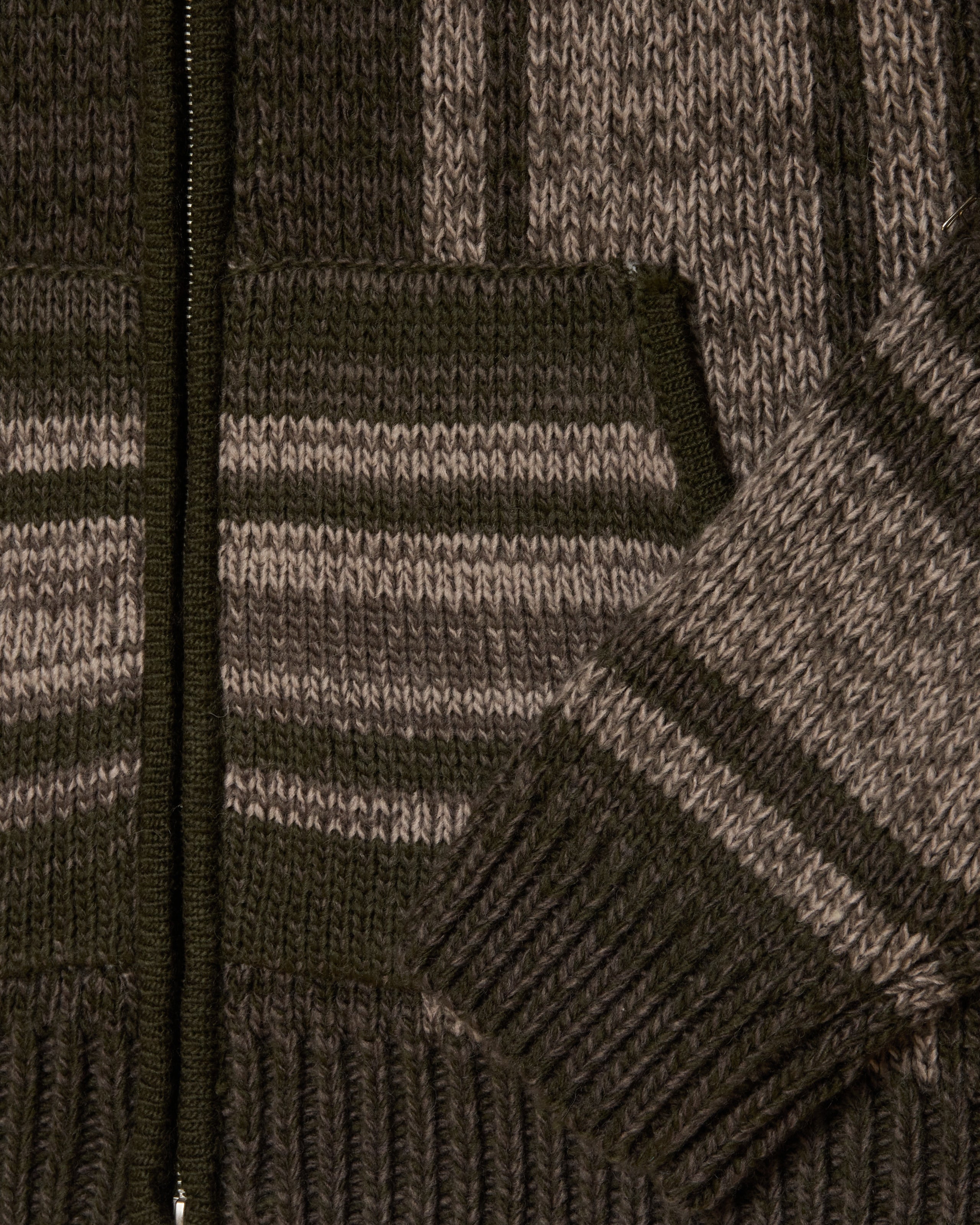 OBEY ZIP UP BAJA SWEATER - LEAF MULTI