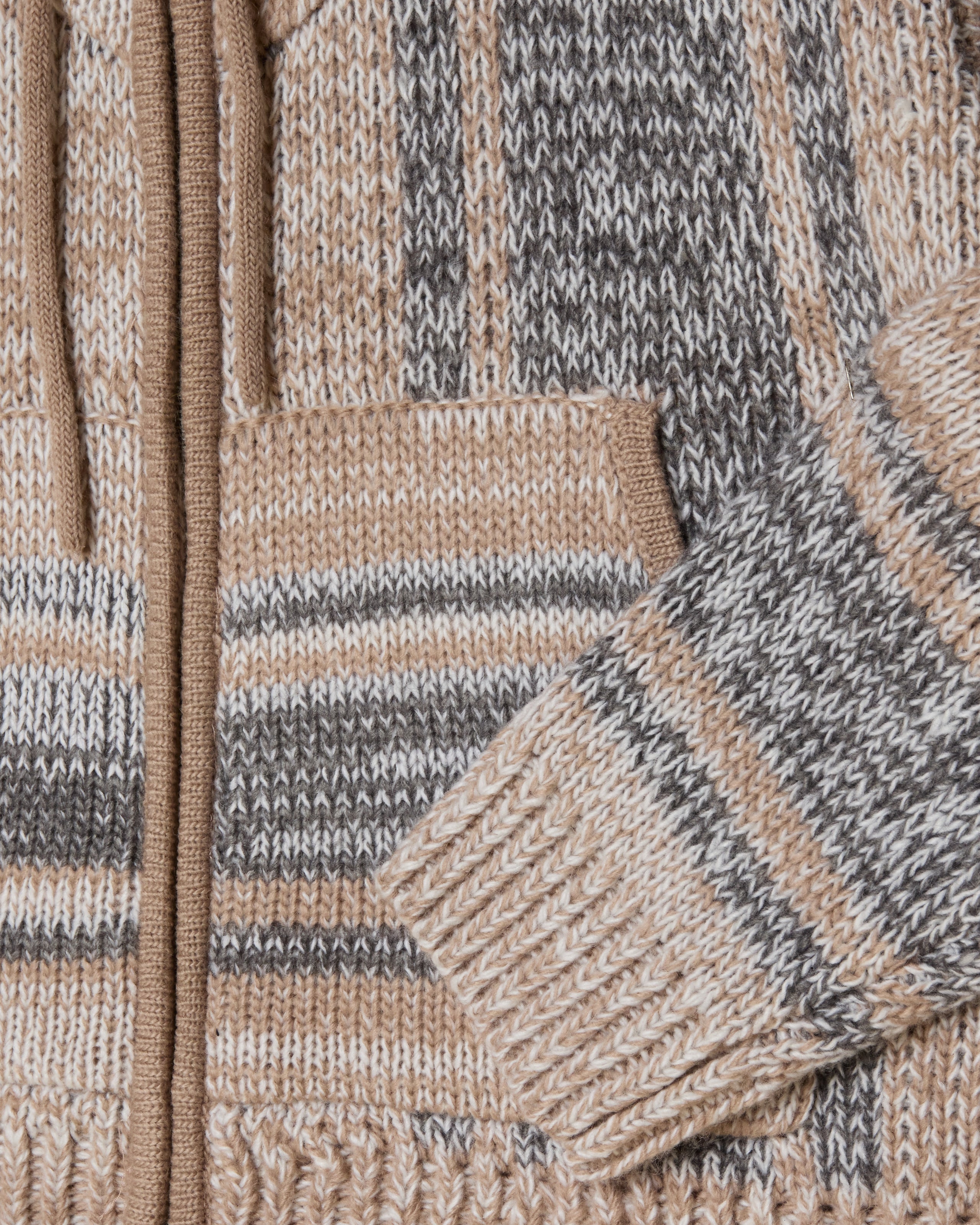 OBEY ZIP UP BAJA SWEATER - NATURAL MULTI