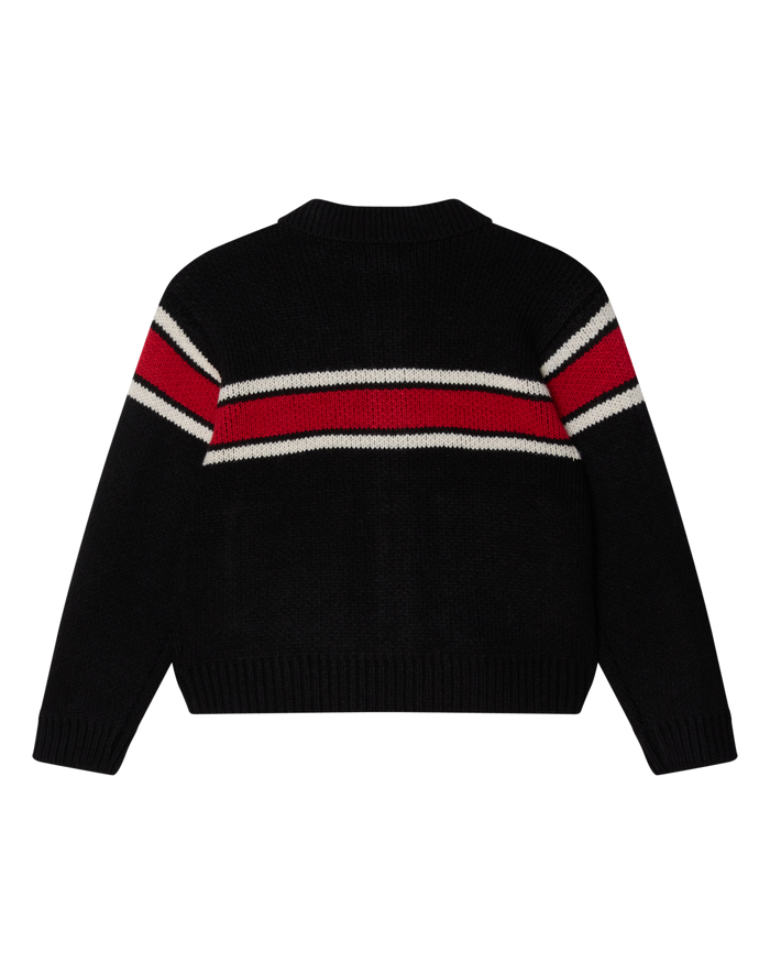 BERNARD ZIP UP SWEATER - BLACK