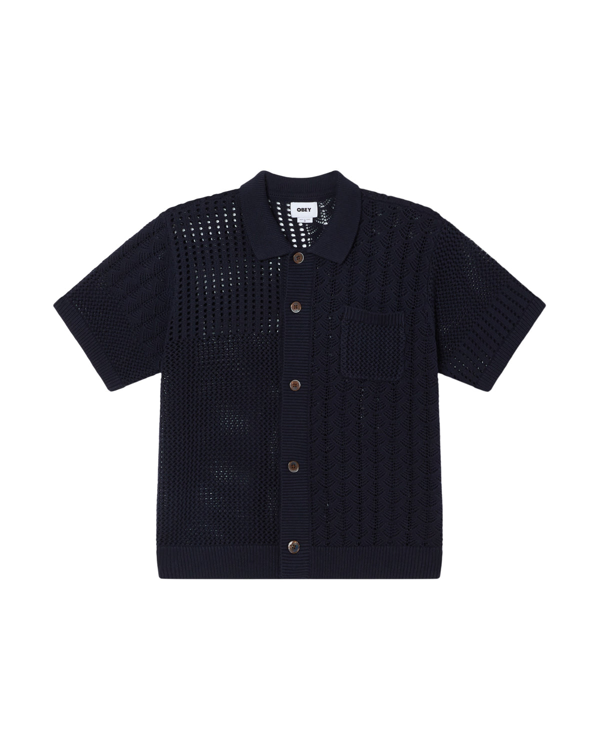 OBEY PRESTON SWEATER SHIRT - NAVY