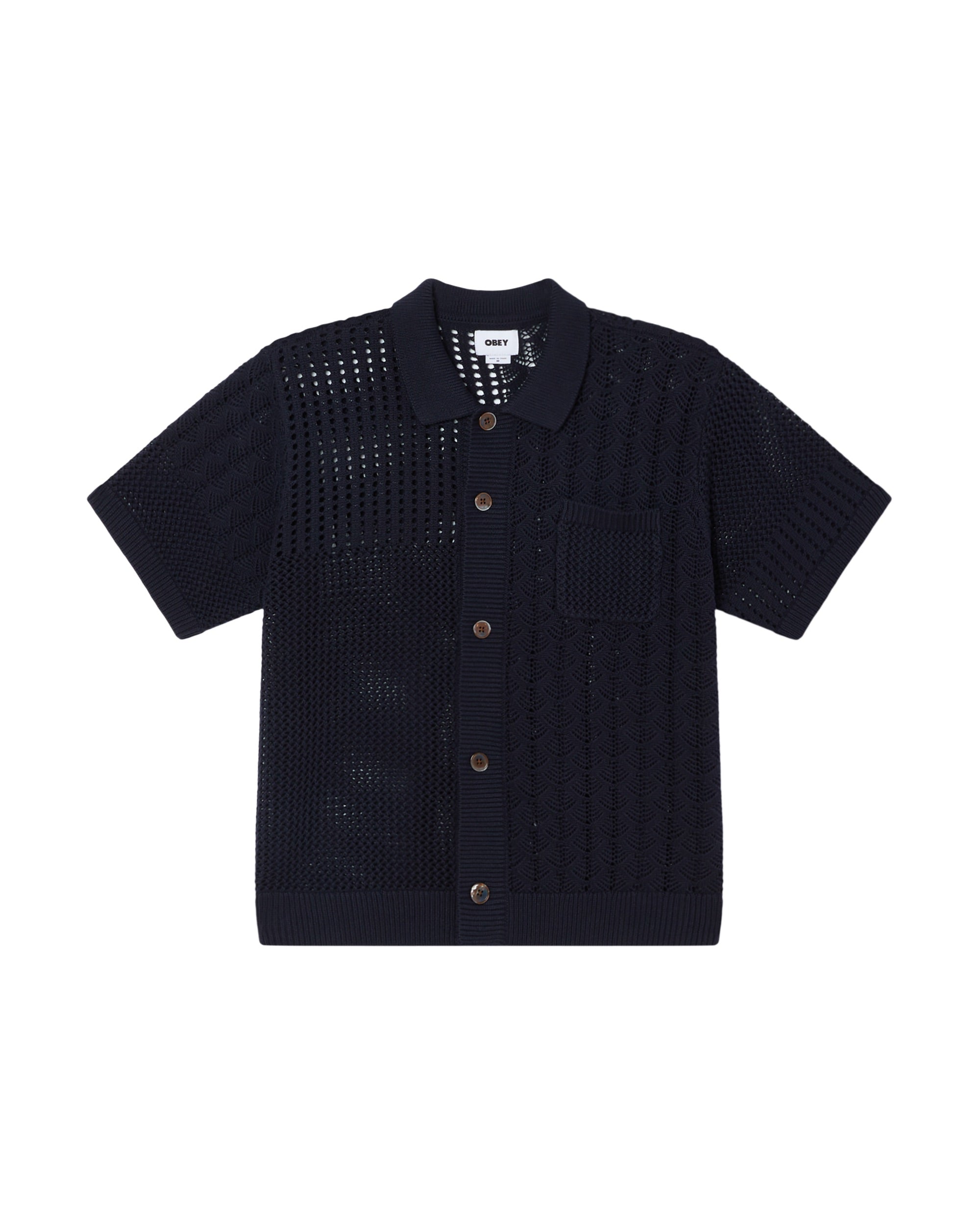 OBEY PRESTON SWEATER SHIRT - NAVY