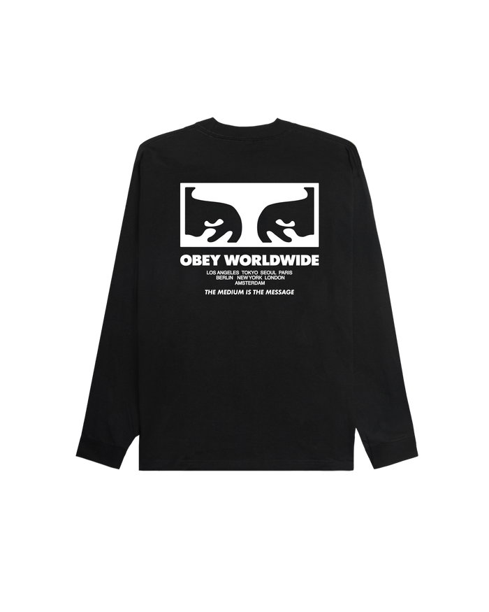 THE MEDIUM IS THE MESSAGE CLASSIC LS T-SHIRT - BLACK