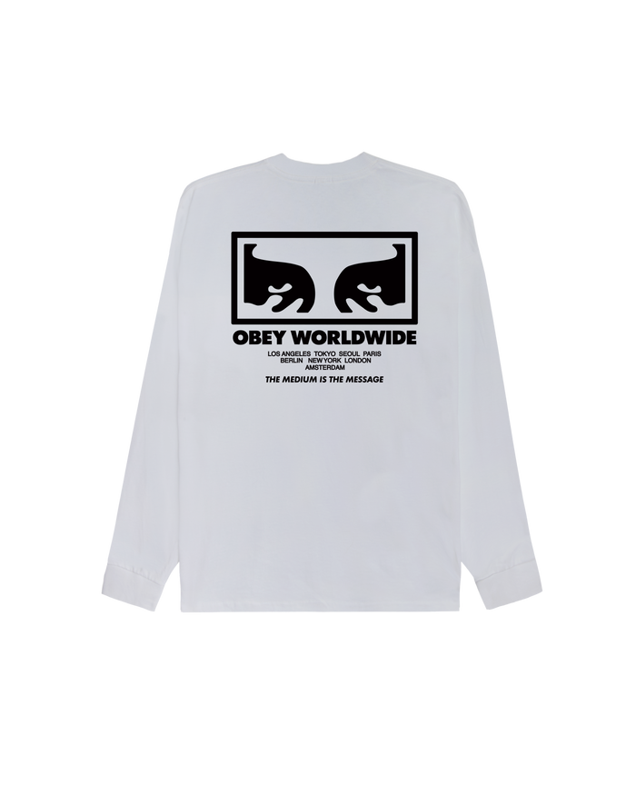 THE MEDIUM IS THE MESSAGE CLASSIC LS T-SHIRT - WHITE