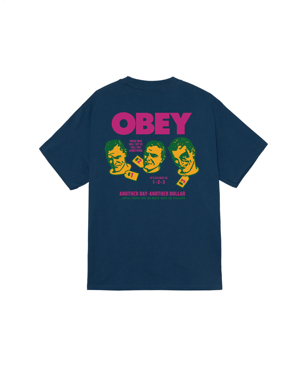 OBEY ANOTHER DOLLAR CLASSIC T-SHIRT - HARBOR BLUE