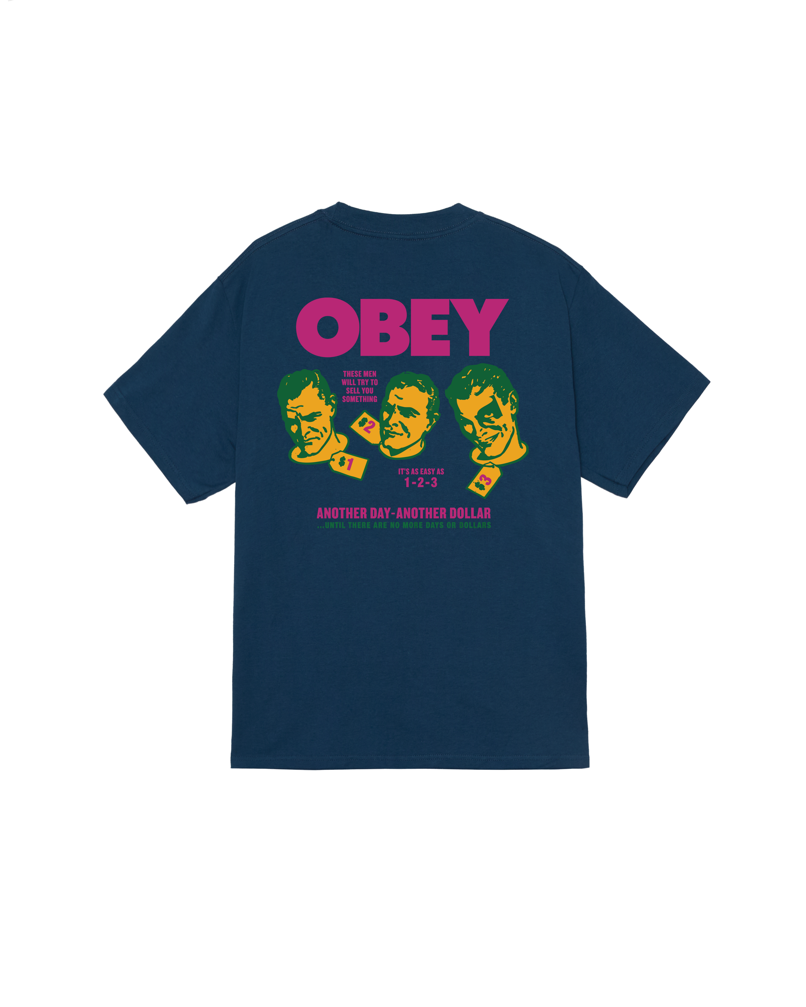OBEY ANOTHER DOLLAR CLASSIC T-SHIRT - HARBOR BLUE