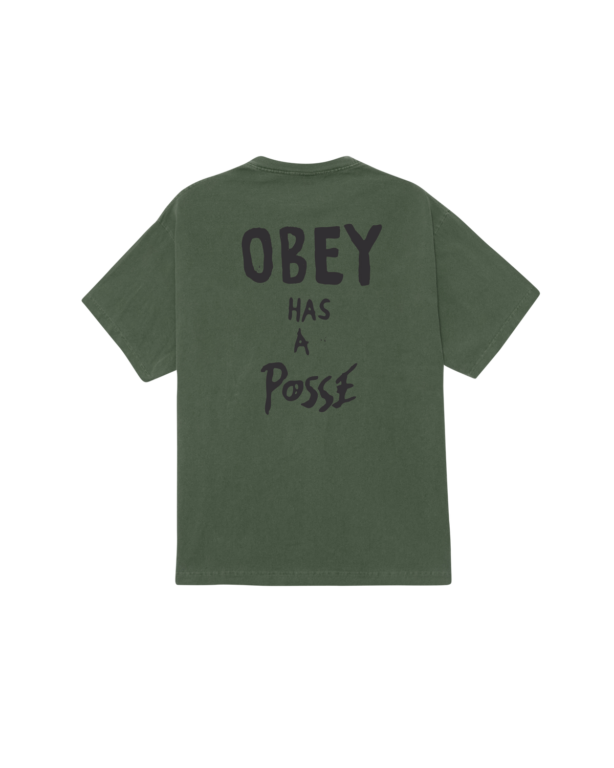 OBEY HAS A POSSE PIGMENT T-SHIRT - PIGMENT BRONZE GREEN