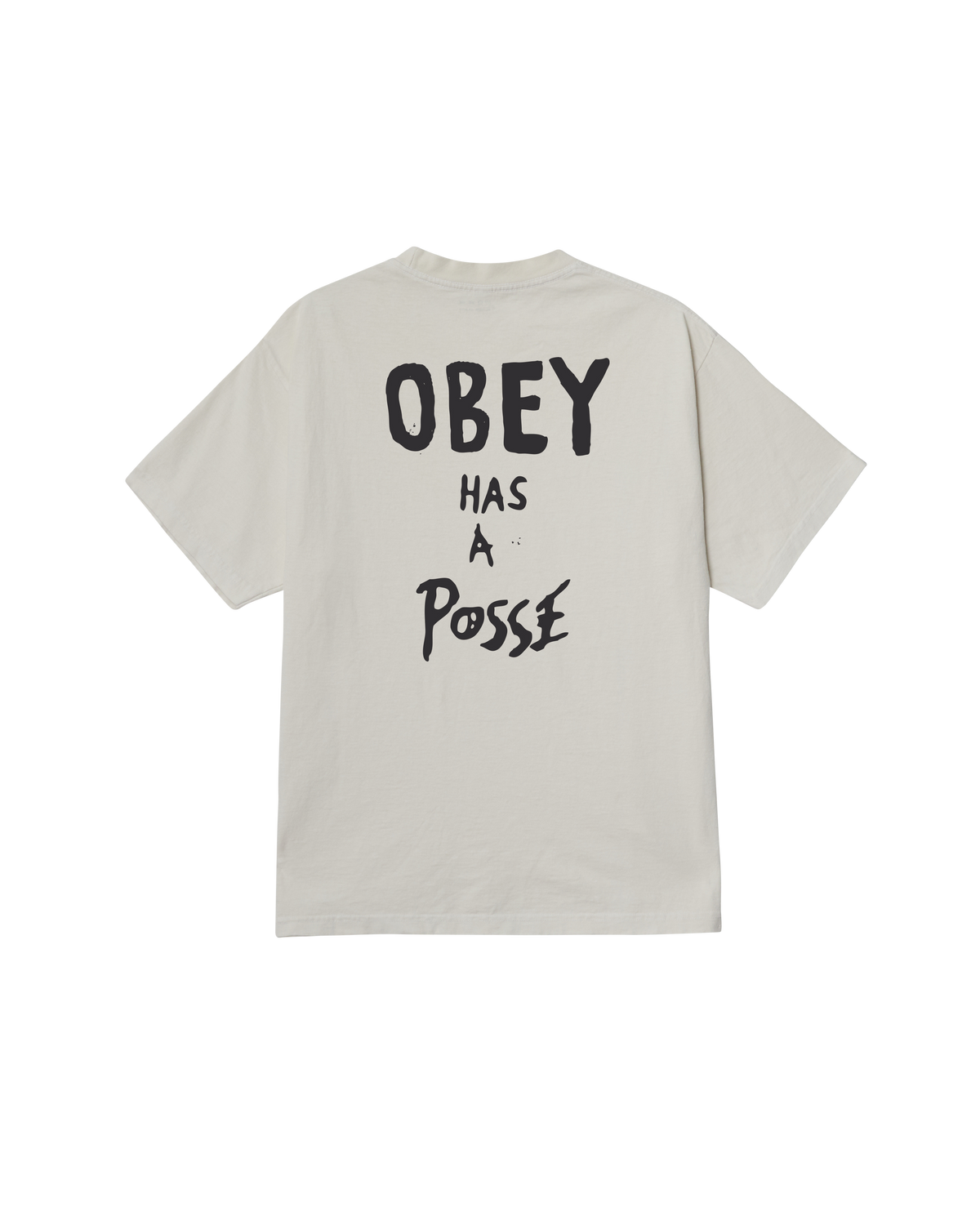 OBEY HAS A POSSE PIGMENT T-SHIRT - PIGMENT CHALK
