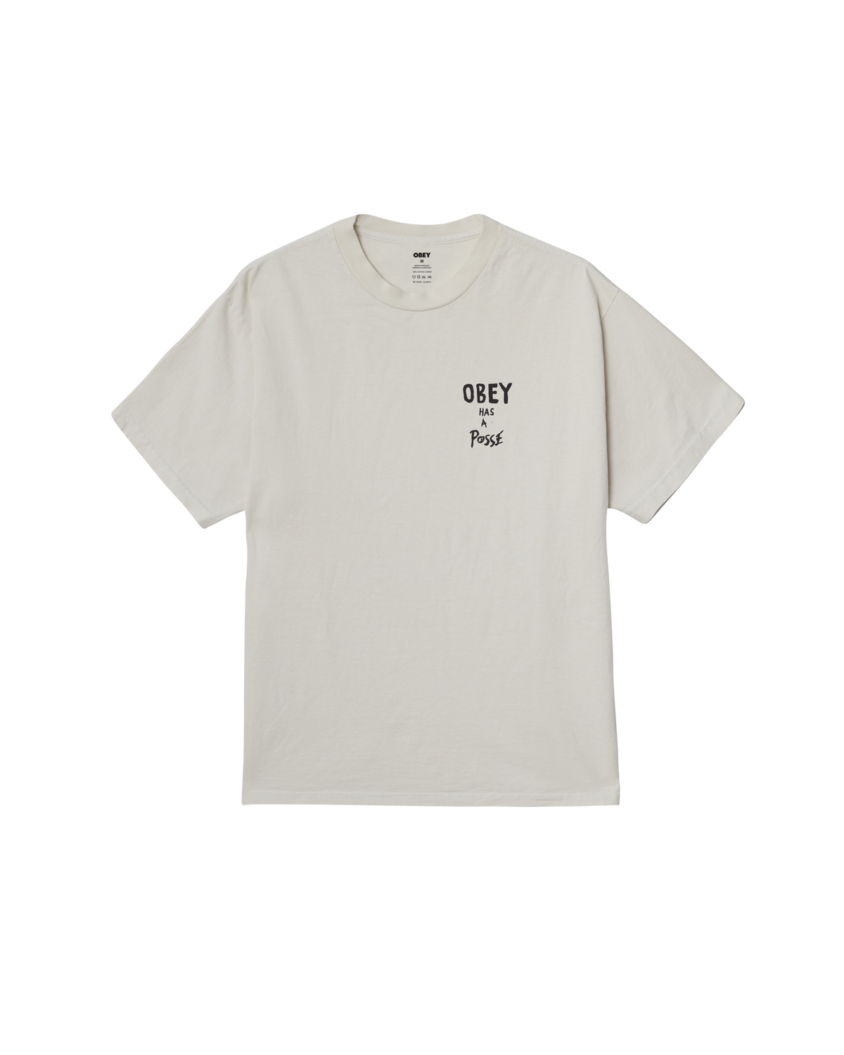 OBEY HAS A POSSE PIGMENT T-SHIRT - PIGMENT CHALK