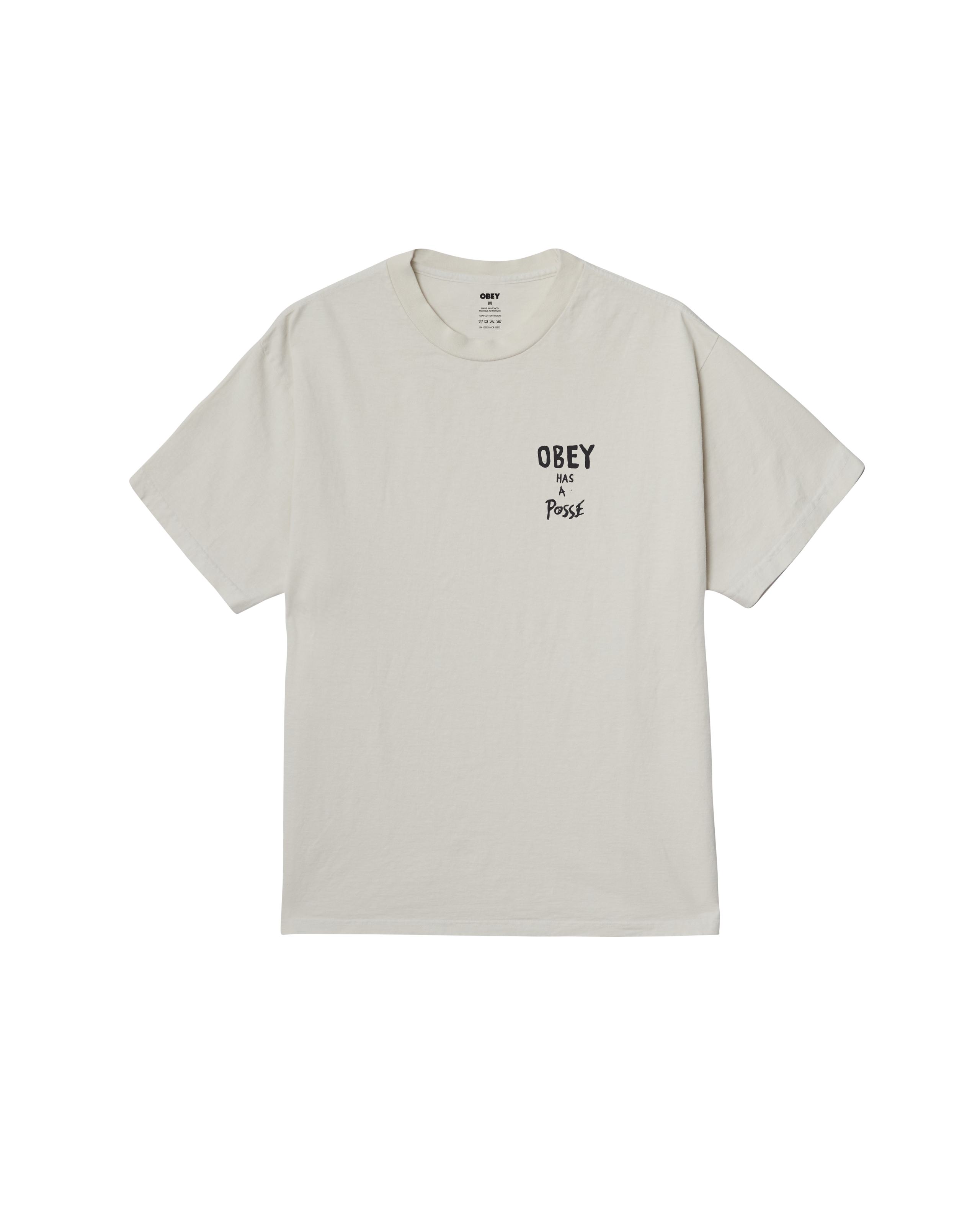 OBEY HAS A POSSE PIGMENT T-SHIRT - PIGMENT CHALK