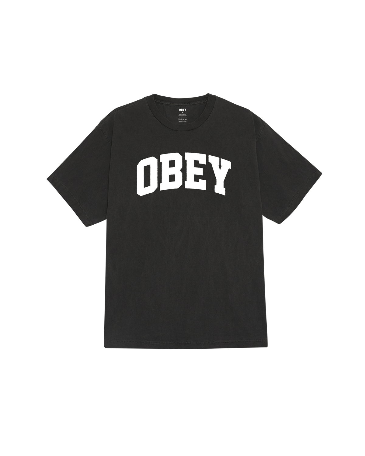 OBEY COLLEGIATE PIGMENT T-SHIRT - PIGMENT DUSTY BLACK