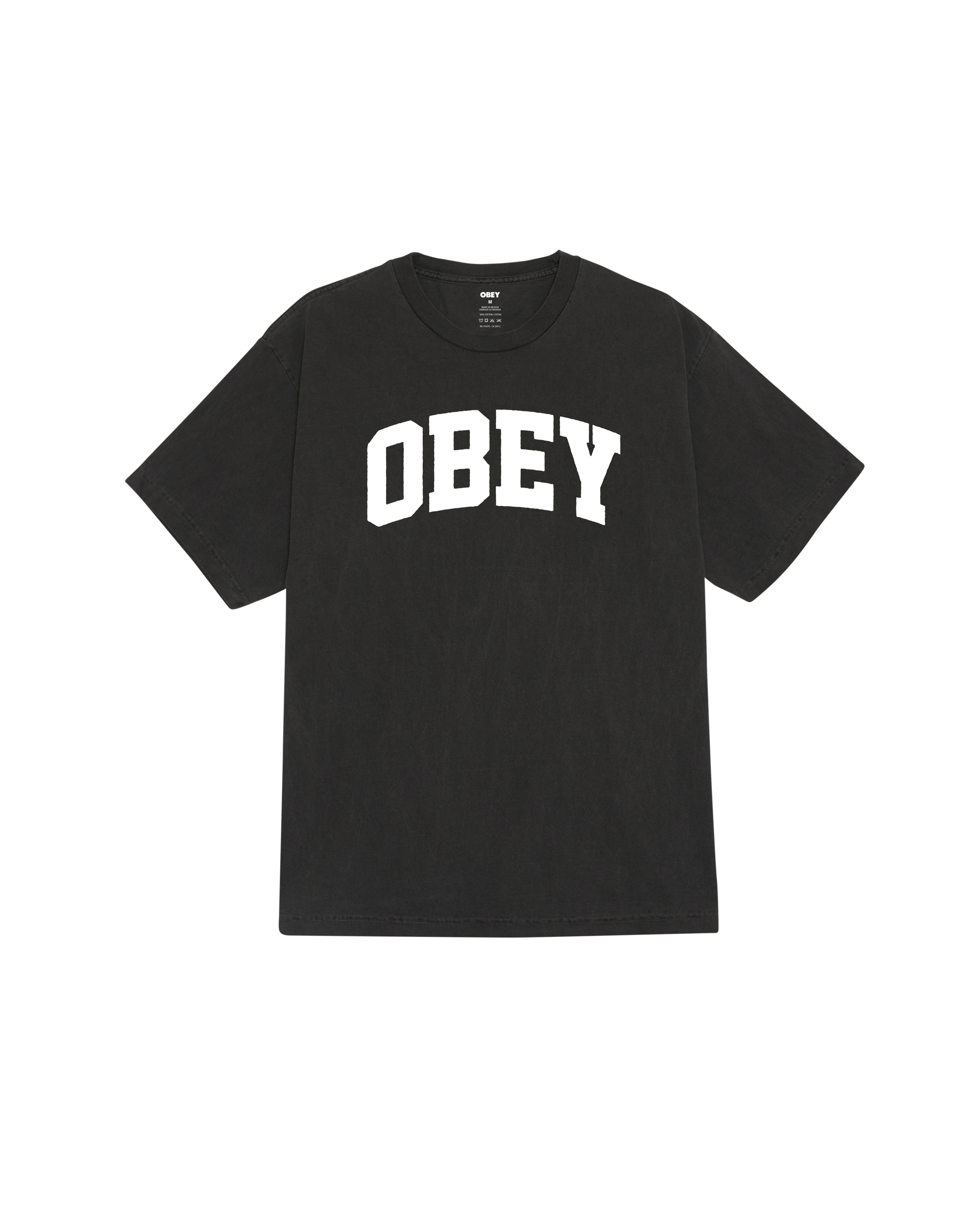 OBEY COLLEGIATE PIGMENT T-SHIRT - PIGMENT DUSTY BLACK