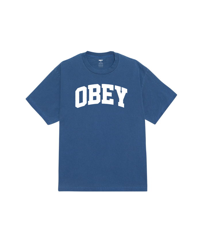 OBEY COLLEGIATE PIGMENT T-SHIRT - PIGMENT DARK DENIM