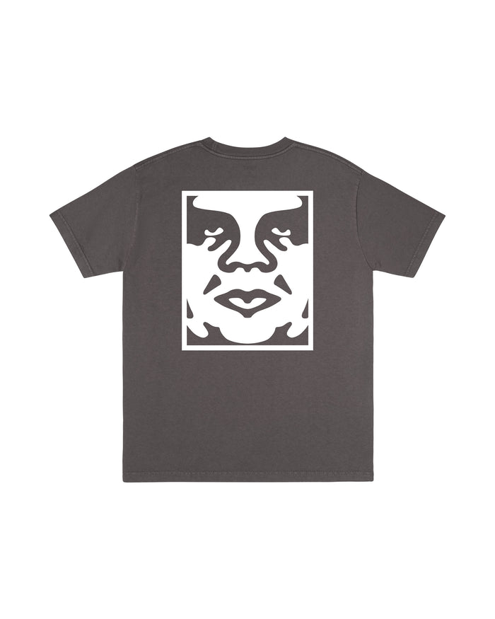BOLD ICON FACE PIGMENT T-SHIRT - PIGMENT DUSTY BLACK