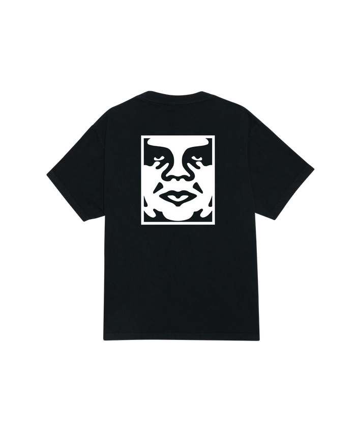 BOLD ICON FACE PIGMENT T-SHIRT - PIGMENT DUSTY BLACK