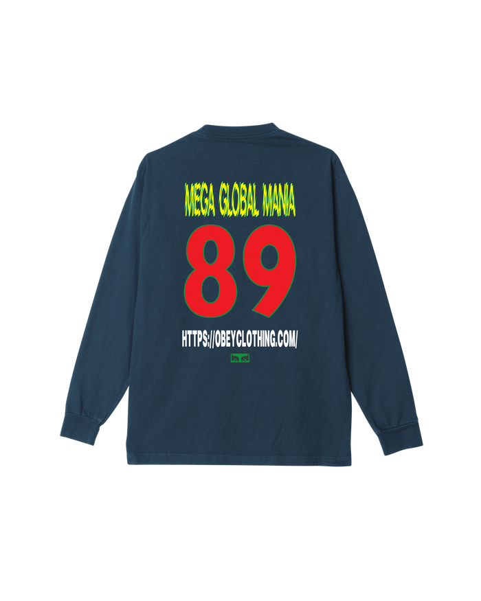 MEGA GLOBAL MANIA PIGMENT LS T-SHIRT - PIGMENT DARK DENIM