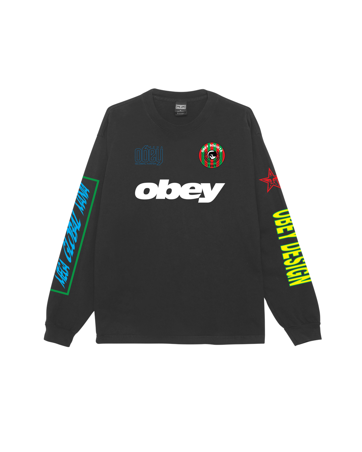 MEGA GLOBAL MANIA PIGMENT LS T-SHIRT - PIGMENT TRUE VINTAGE BLACK