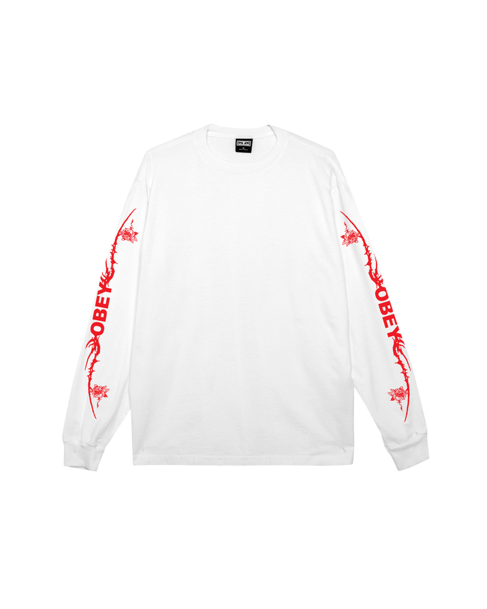 TRIBAL ROSE PIGMENT LS T-SHIRT - PIGMENT VINTAGE WHITE