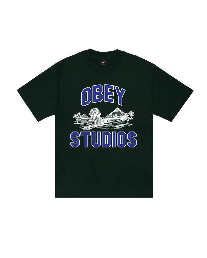 OBEY CAIRO HEAVYWEIGHT T-SHIRT - FOREST GREEN