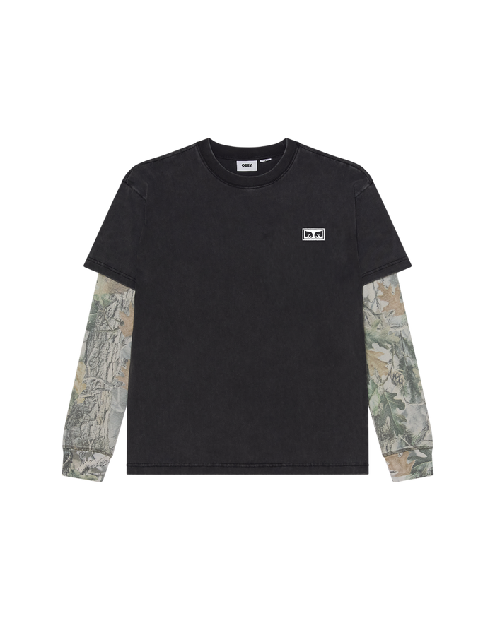 OBEY EYES III 2-FER T-SHIRT - DUSTY BLACK/VTG WOOD CAMO