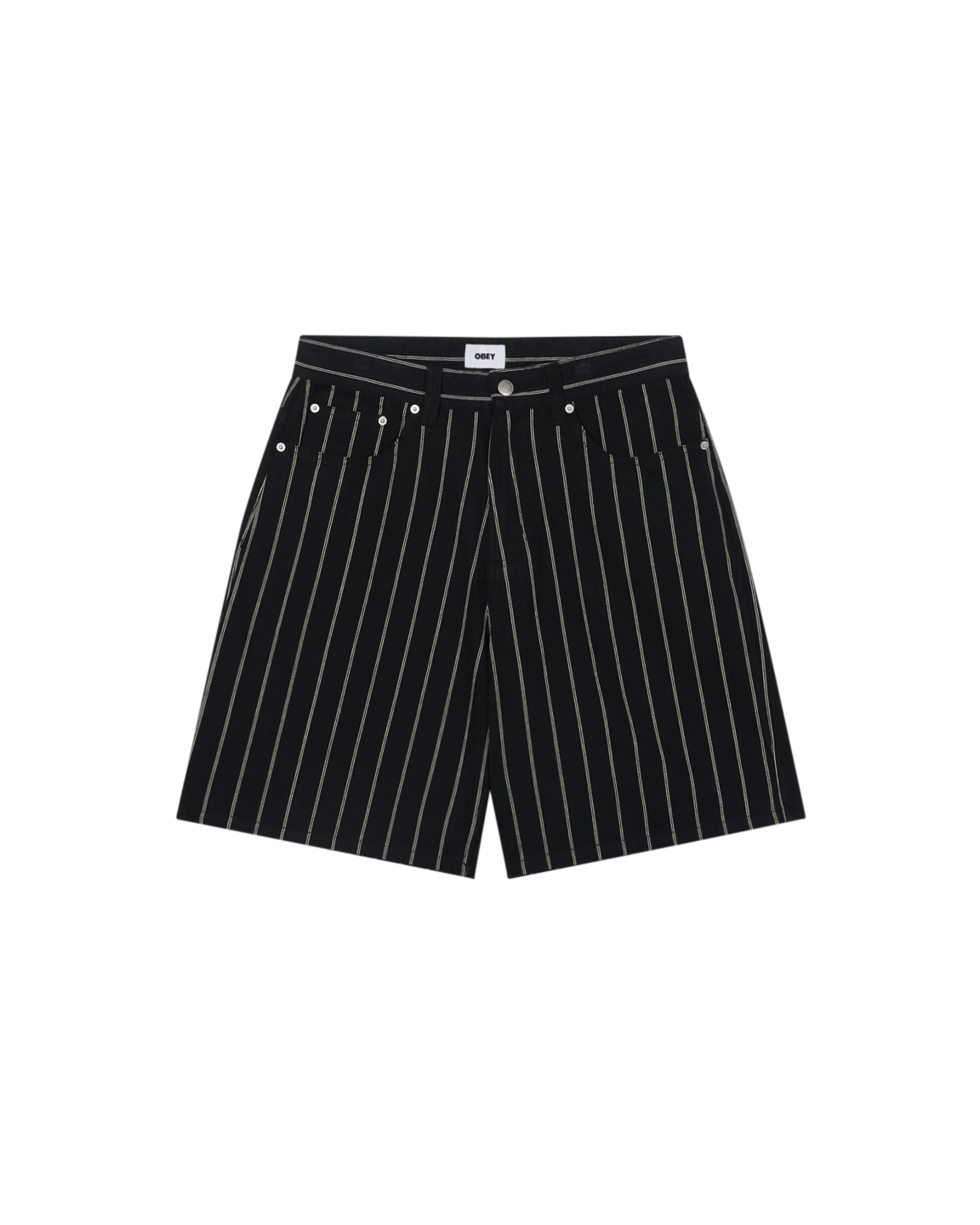STRIPE BAGGY DENIM SHORT