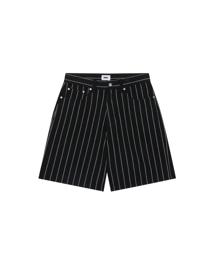 STRIPE BAGGY DENIM SHORT