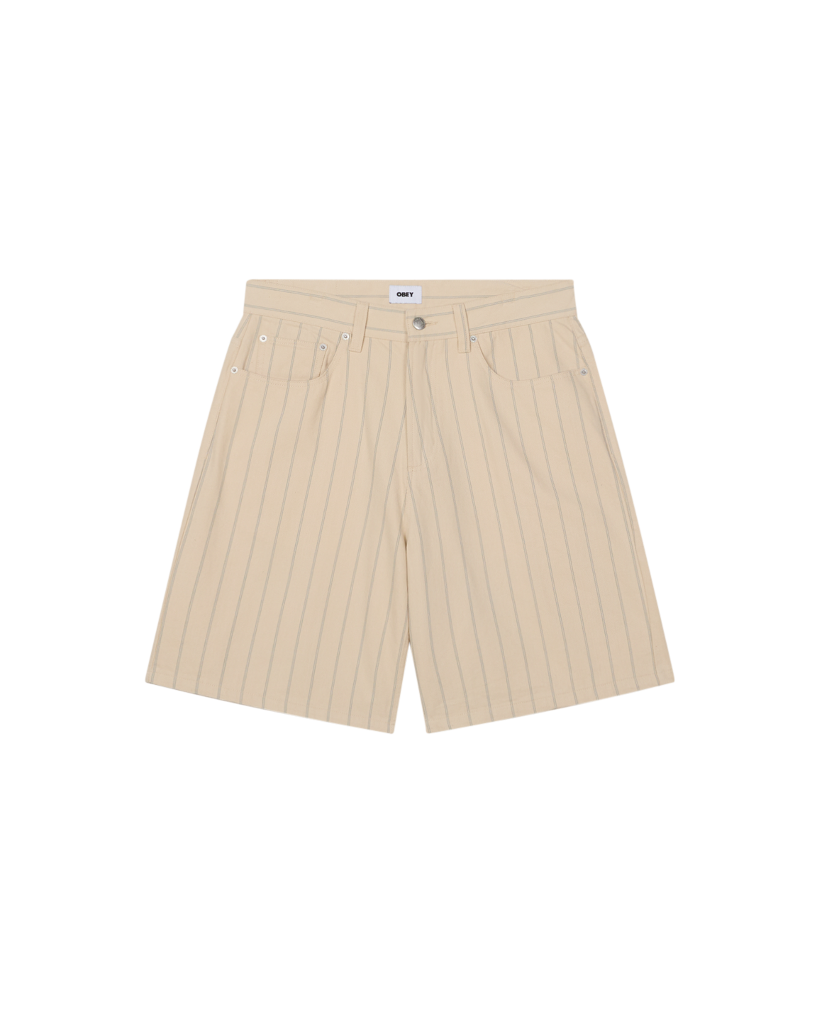 STRIPE BAGGY DENIM SHORT