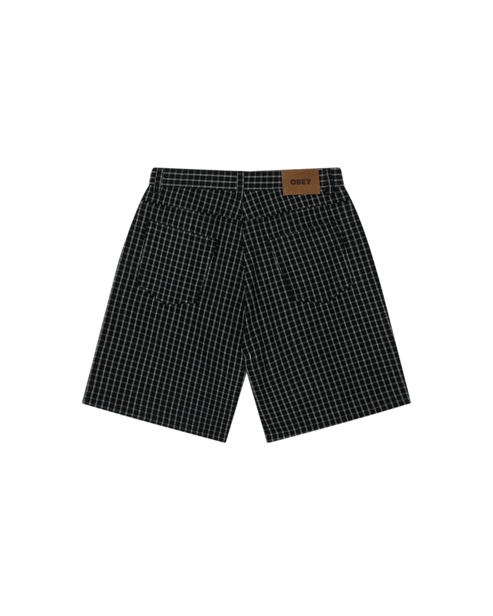 PLAID BAGGY DENIM SHORT